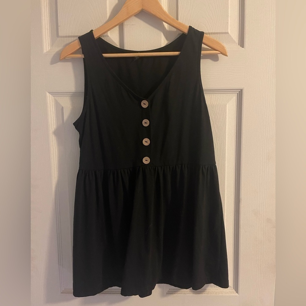 SHEIN Curve Peplum Tank Top with Buttons​
